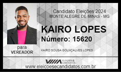 Candidato KAIRO LOPES  2024 - MONTE ALEGRE DE MINAS - Eleições