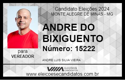 Candidato ANDRE DO BEXIGUENTO 2024 - MONTE ALEGRE DE MINAS - Eleições