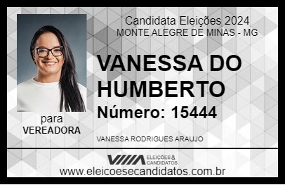 Candidato VANESSA DO HUMBERTO LANCHES 2024 - MONTE ALEGRE DE MINAS - Eleições