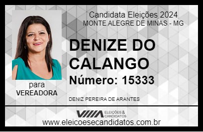 Candidato DENIZE DO CALANGO  2024 - MONTE ALEGRE DE MINAS - Eleições