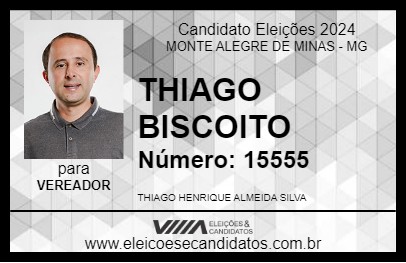 Candidato THIAGO BISCOITO 2024 - MONTE ALEGRE DE MINAS - Eleições