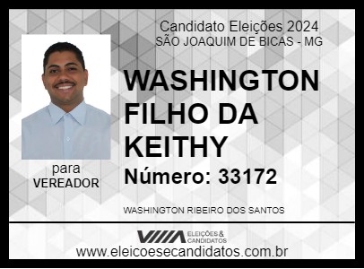 Candidato WASHINGTON FILHO DA KEITHY 2024 - SÃO JOAQUIM DE BICAS - Eleições