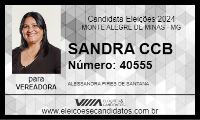 Candidato SANDRA CCB 2024 - MONTE ALEGRE DE MINAS - Eleições