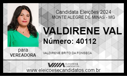 Candidato VALDIRENE VAL  2024 - MONTE ALEGRE DE MINAS - Eleições