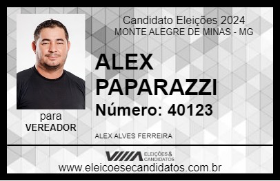 Candidato ALEX PAPARAZZI  2024 - MONTE ALEGRE DE MINAS - Eleições