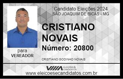 Candidato CRISTIANO NOVAIS 2024 - SÃO JOAQUIM DE BICAS - Eleições