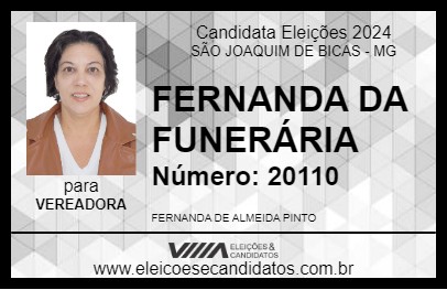 Candidato FERNANDA DA FUNERÁRIA  2024 - SÃO JOAQUIM DE BICAS - Eleições