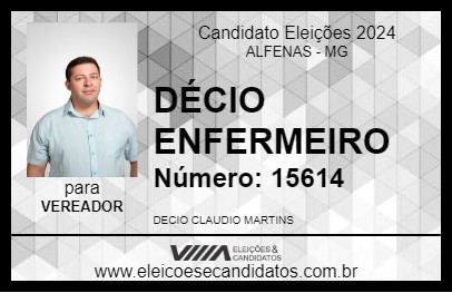 Candidato DÉCIO ENFERMEIRO 2024 - ALFENAS - Eleições