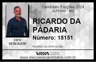 Candidato RICARDO DA PADARIA 2024 - ALFENAS - Eleições