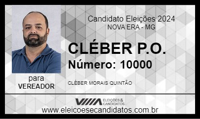 Candidato CLÉBER P.O. 2024 - NOVA ERA - Eleições