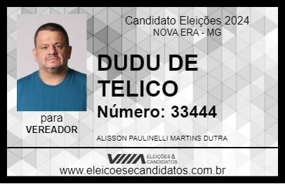 Candidato DUDU DE TELICO 2024 - NOVA ERA - Eleições