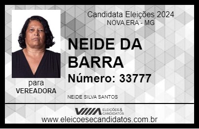 Candidato NEIDE DA BARRA 2024 - NOVA ERA - Eleições