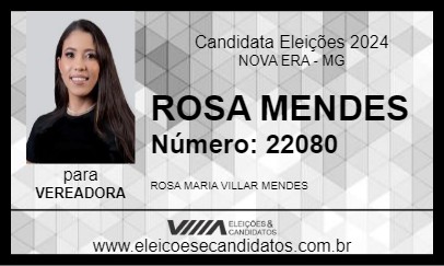 Candidato ROSA MENDES 2024 - NOVA ERA - Eleições