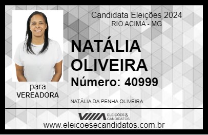 Candidato NATÁLIA OLIVEIRA 2024 - RIO ACIMA - Eleições