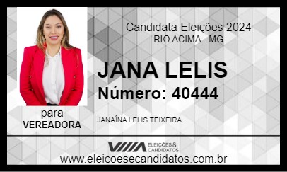 Candidato JANA LELIS 2024 - RIO ACIMA - Eleições