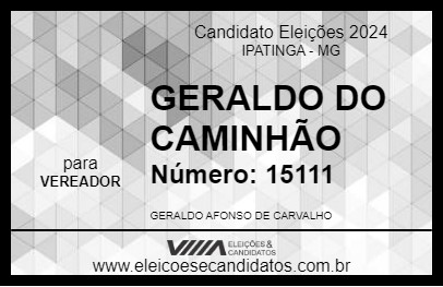 Candidato GERALDO DO CAMINHÃO 2024 - IPATINGA - Eleições