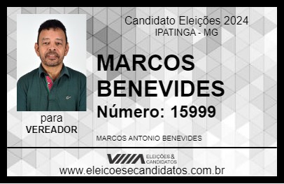 Candidato MARCOS BENEVIDES 2024 - IPATINGA - Eleições