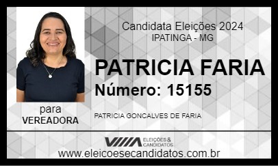 Candidato PATRICIA FARIA 2024 - IPATINGA - Eleições