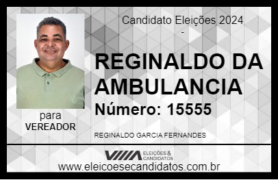 Candidato REGINALDO DA AMBULANCIA 2024 - IPATINGA - Eleições