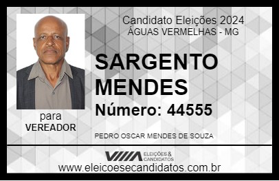 Candidato SARGENTO MENDES 2024 - ÁGUAS VERMELHAS - Eleições