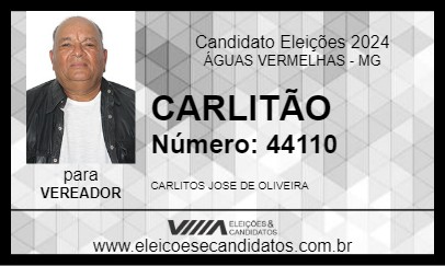 Candidato CARLITÃO 2024 - ÁGUAS VERMELHAS - Eleições