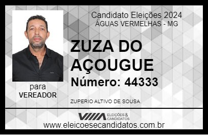 Candidato ZUZA DO AÇOUGUE 2024 - ÁGUAS VERMELHAS - Eleições