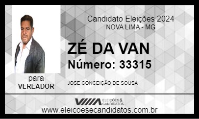 Candidato ZÉ DA VAN 2024 - NOVA LIMA - Eleições