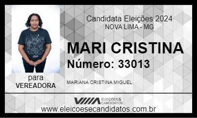 Candidato MARI CRISTINA 2024 - NOVA LIMA - Eleições