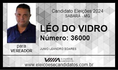 Candidato LÉO DO VIDRO 2024 - SABARÁ - Eleições