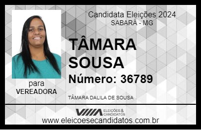 Candidato TÂMARA SOUSA 2024 - SABARÁ - Eleições