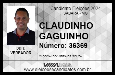 Candidato CLAUDINHO GAGUINHO 2024 - SABARÁ - Eleições