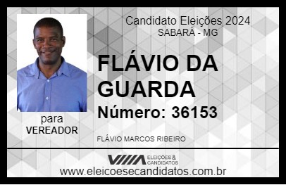 Candidato FLÁVIO DA GUARDA 2024 - SABARÁ - Eleições