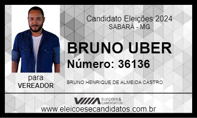 Candidato BRUNO UBER 2024 - SABARÁ - Eleições