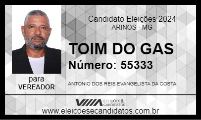 Candidato TOIM DO GAS 2024 - ARINOS - Eleições