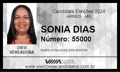 Candidato SONIA DIAS 2024 - ARINOS - Eleições