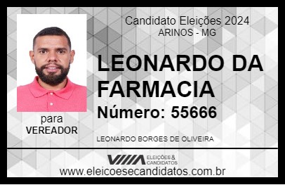 Candidato LEONARDO DA FARMACIA 2024 - ARINOS - Eleições