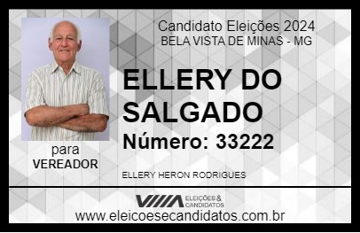 Candidato ELLERY DO SALGADO 2024 - BELA VISTA DE MINAS - Eleições