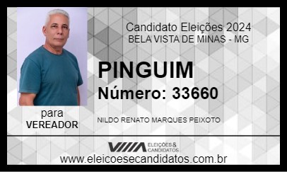 Candidato PINGUIM 2024 - BELA VISTA DE MINAS - Eleições