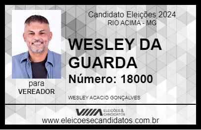 Candidato WESLEY DA GUARDA 2024 - RIO ACIMA - Eleições