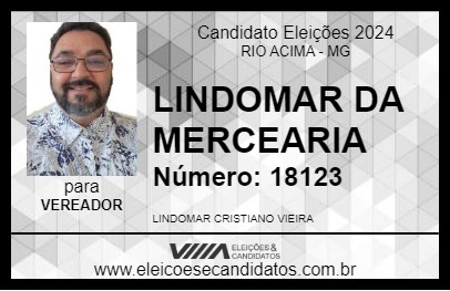 Candidato LINDOMAR DA MERCEARIA 2024 - RIO ACIMA - Eleições