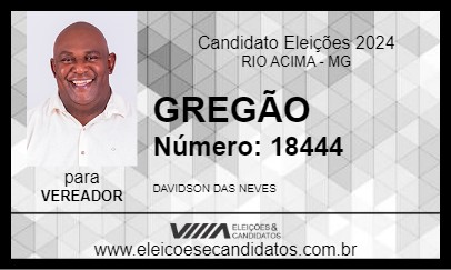 Candidato GREGÃO 2024 - RIO ACIMA - Eleições