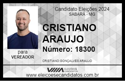 Candidato CRISTIANO ARAUJO 2024 - SABARÁ - Eleições