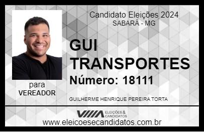 Candidato GUI TRANSPORTES 2024 - SABARÁ - Eleições