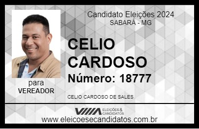 Candidato CELIO CARDOSO 2024 - SABARÁ - Eleições