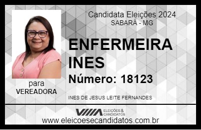 Candidato ENFERMEIRA INES 2024 - SABARÁ - Eleições