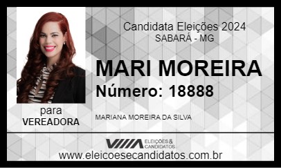 Candidato MARI MOREIRA 2024 - SABARÁ - Eleições