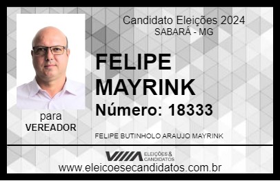 Candidato FELIPE MAYRINK 2024 - SABARÁ - Eleições