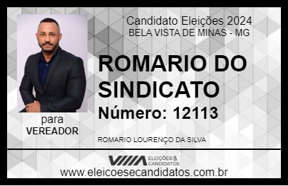 Candidato ROMARIO DO SINDICATO 2024 - BELA VISTA DE MINAS - Eleições