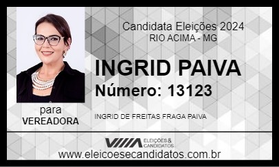 Candidato INGRID PAIVA 2024 - RIO ACIMA - Eleições