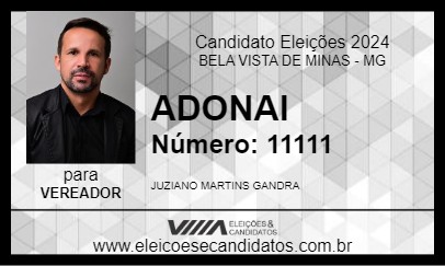 Candidato ADONAI 2024 - BELA VISTA DE MINAS - Eleições